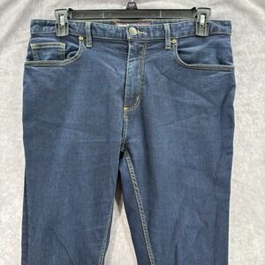 Johnston Murphy Jeans Mens 34x30 Dark Blue Wash Straight Leg